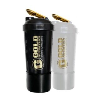 Gold Nutrition Shaker con compartimiento Black & White 600 Cc