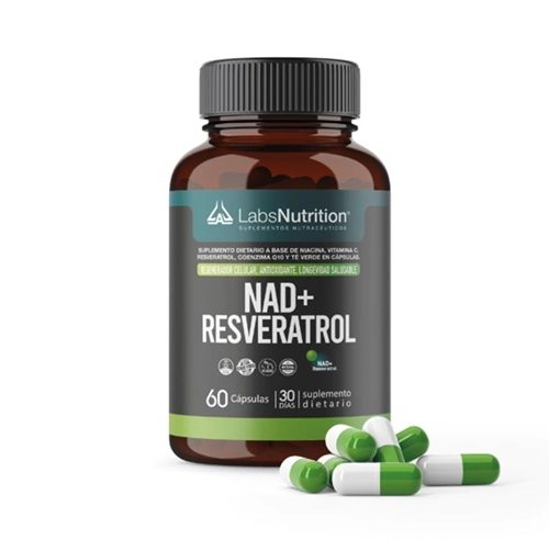 LABS NUTRITION Nad Con Resveratrol 2 En 1 - Regenerador Celular (60 Capsulas)