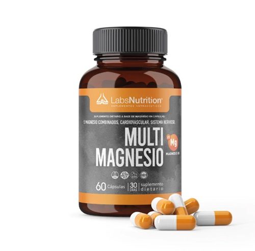 LABS NUTRITION Multi Magnesio 500 mg - 5 Magnesio en 1 (60 capsulas)