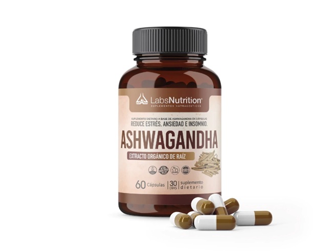 LABS NUTRITION Ashwagandha 100% Pura - Estrés, Insomnio, Fatiga (60 Capsulas)