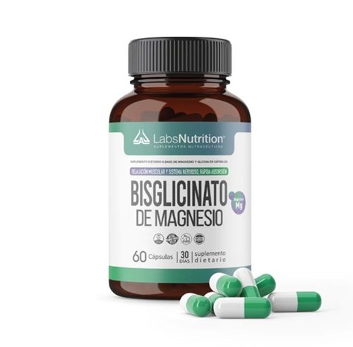 LABS NUTRITION Bisglicinato de Magnesio 500 mg (60 capsulas)